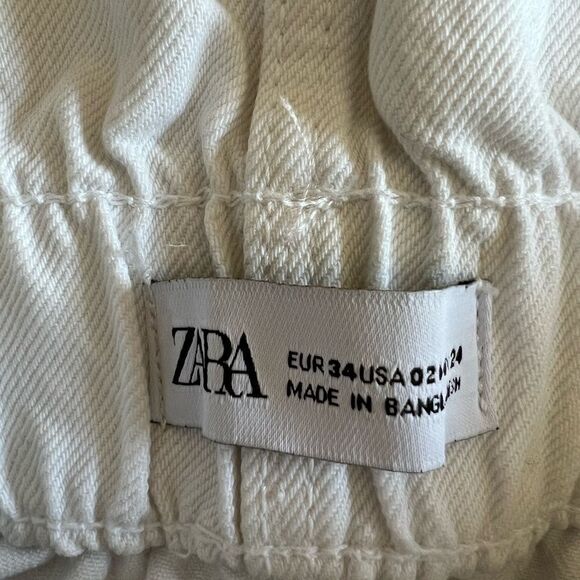 Zara White Paperbag Shorts - Picture 6 of 8